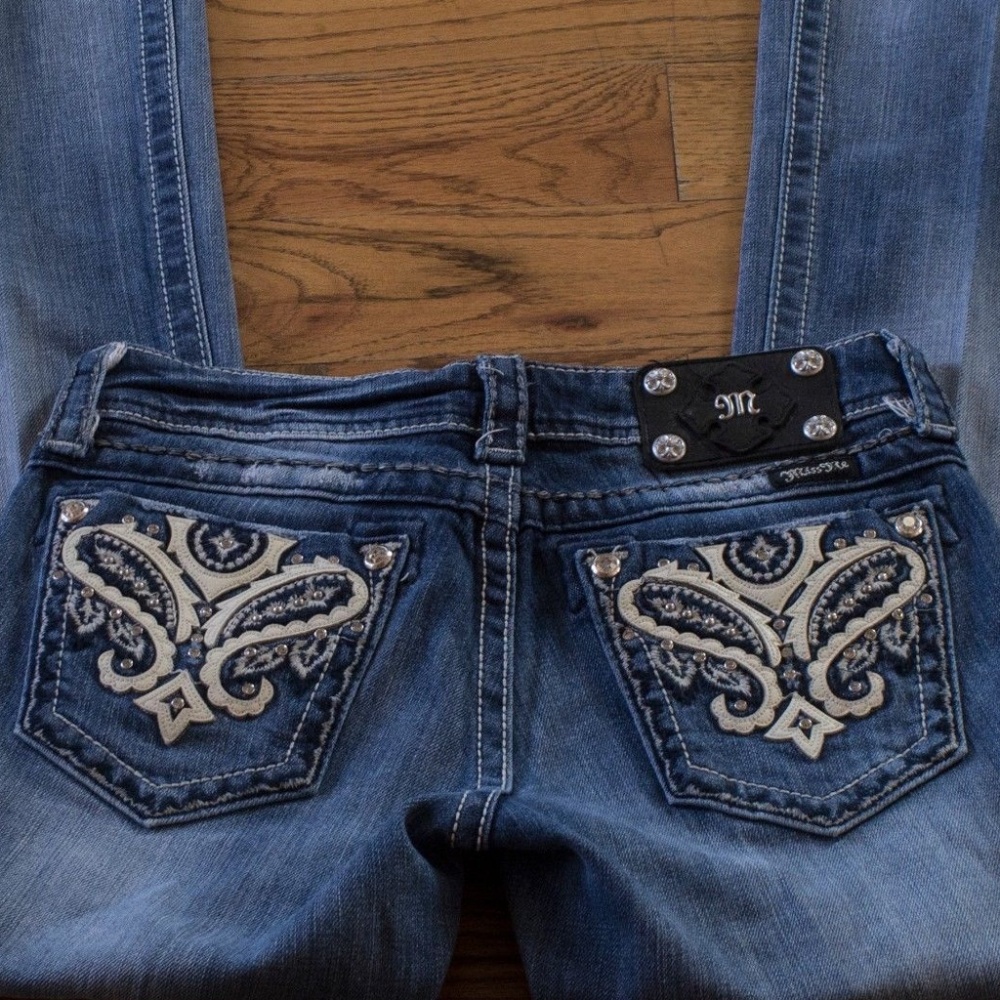 MISS ME JEANS / SZ 27 / BOOT / RHINESTONE / BLUE /